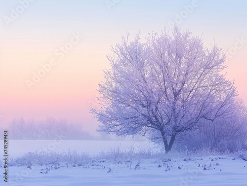 Winter morning graient pale blue to soft lilac crisp awn