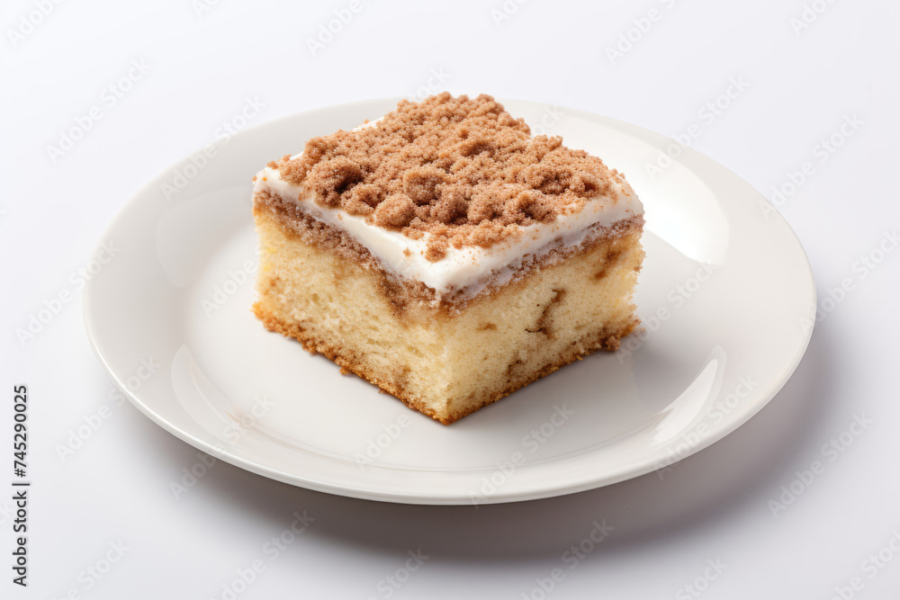 A Piece of Cake on a White Plate