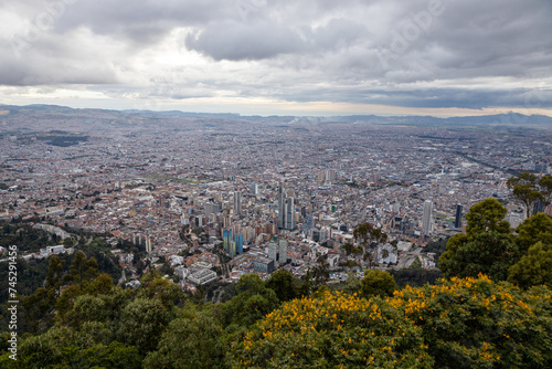 Bogota view from Monserrate altitude photo