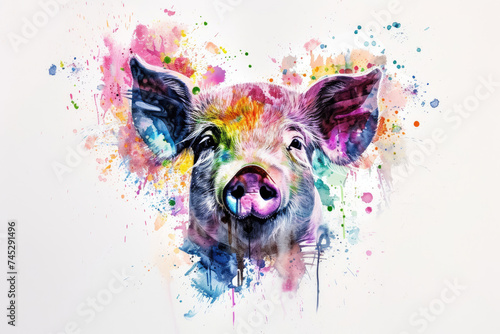 Colorful Painted Pig