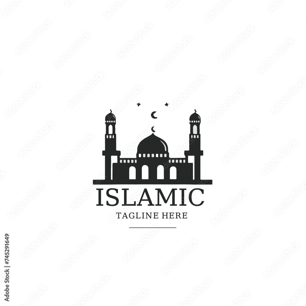 Peaceful Pillar: Mosque Logo Inspiration