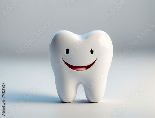 Friendly Smiling Ceramic Tooth for Dental Care Promotions