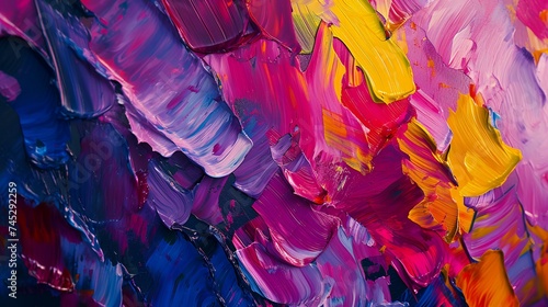 Abstract gouache painting. Close-up of artist's palette.