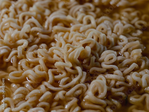 Close up of instant noodles 