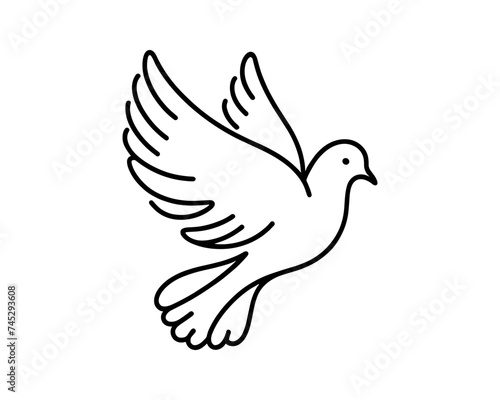 Vector drawing of a pigeon, one line.