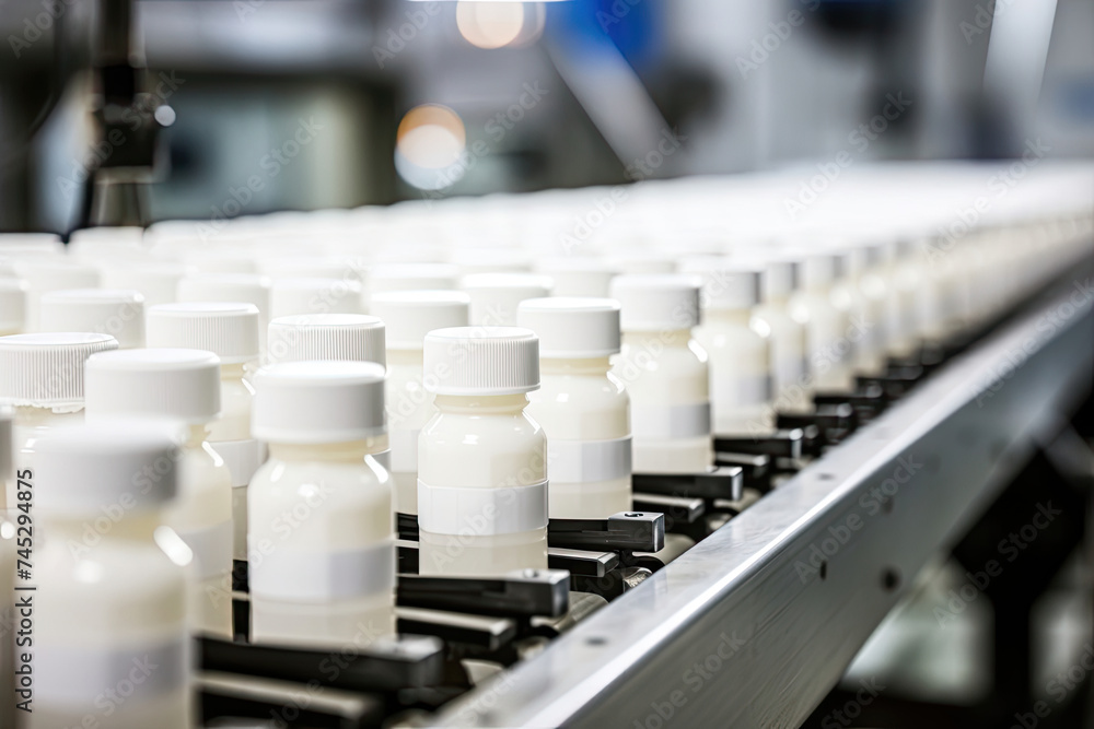 Conveyor Belt Filled With Bottles Conveyor Belt Filled With Bottles