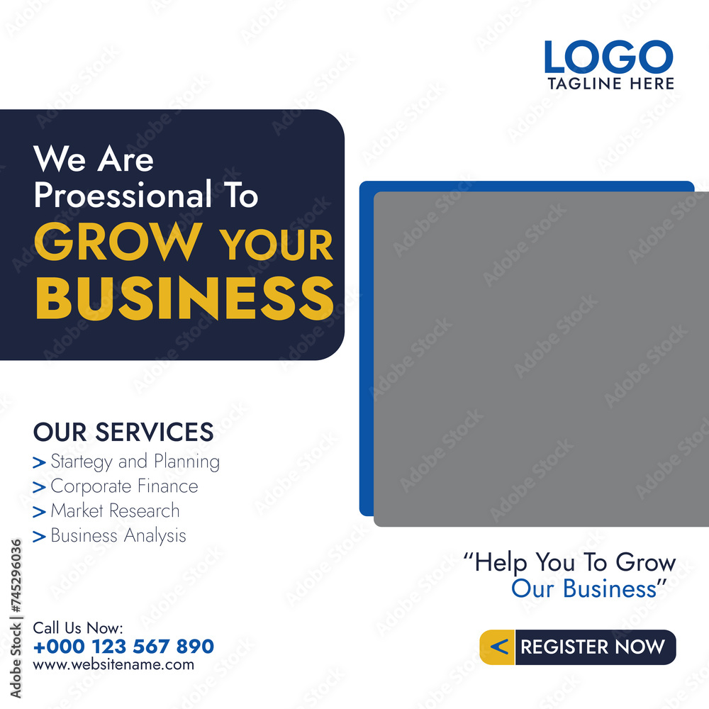 Obraz premium Social media post template for companies and digital marketing companies