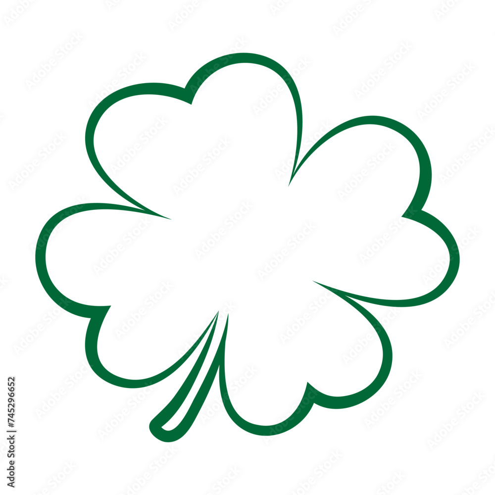 Four leaf outline clover icon. Vector illustration for St. Patrick's day decorations Four leaf outline clover icon. Vector illustration for St. Patrick's day decorations