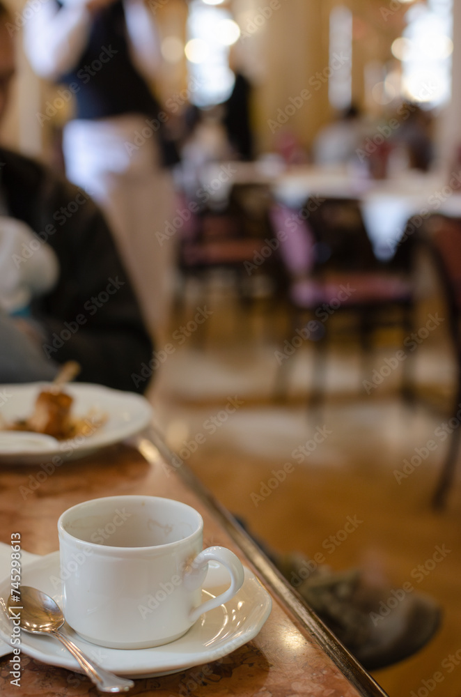 empty plates in restaurant, thank you for tipping background, satisfaction
