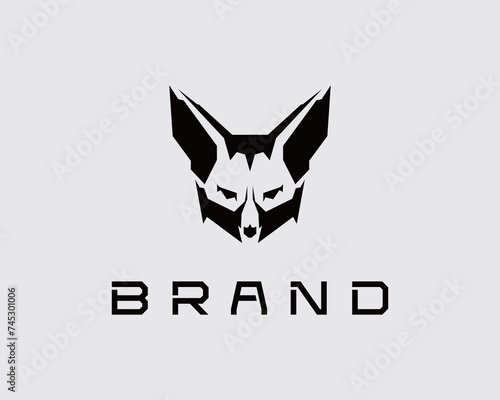 Fox geometric modern futuristic logo vector clip art dog, wolf silhouette editable