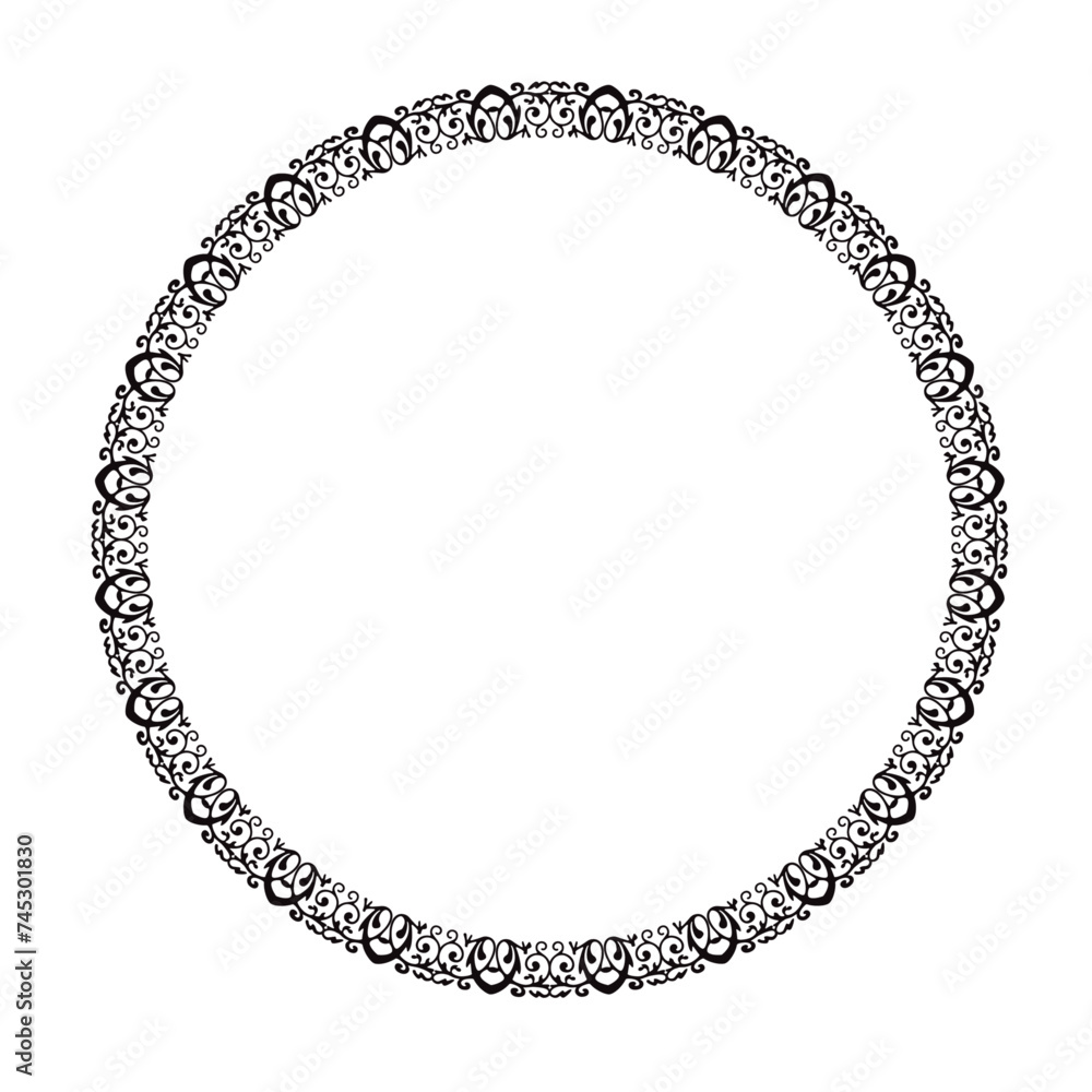 Circle frame round border design shape icon for decorative vintage doodle element Circle frame round border design shape icon for decorative vintage doodle element