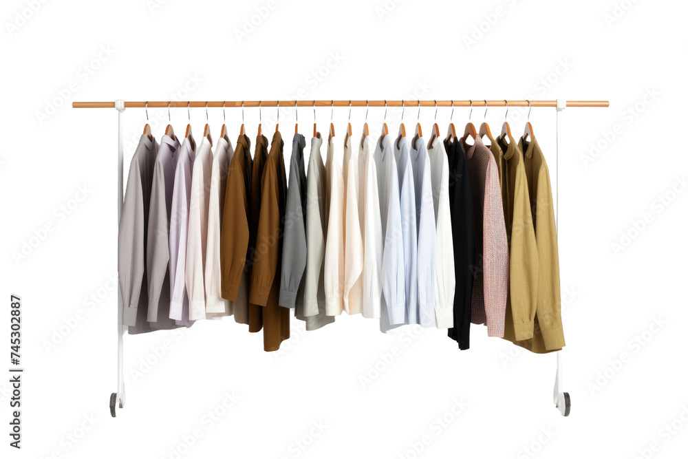 Fashionable Clothes Hanger Standing Alone on Clear Background