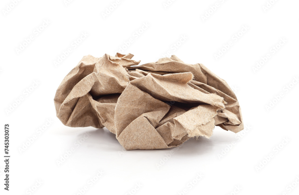 Crumpled brown paper. Crumpled brown paper.