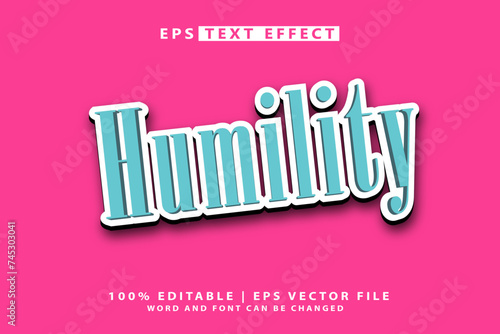 humility 3d editable text effect