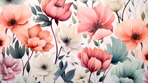 Colorful seamless floral pattern