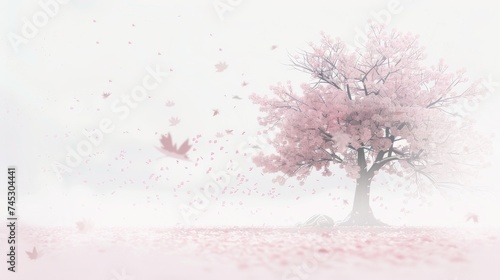 Peaceful Anime Cherry Blossom Scene © CommerceAI