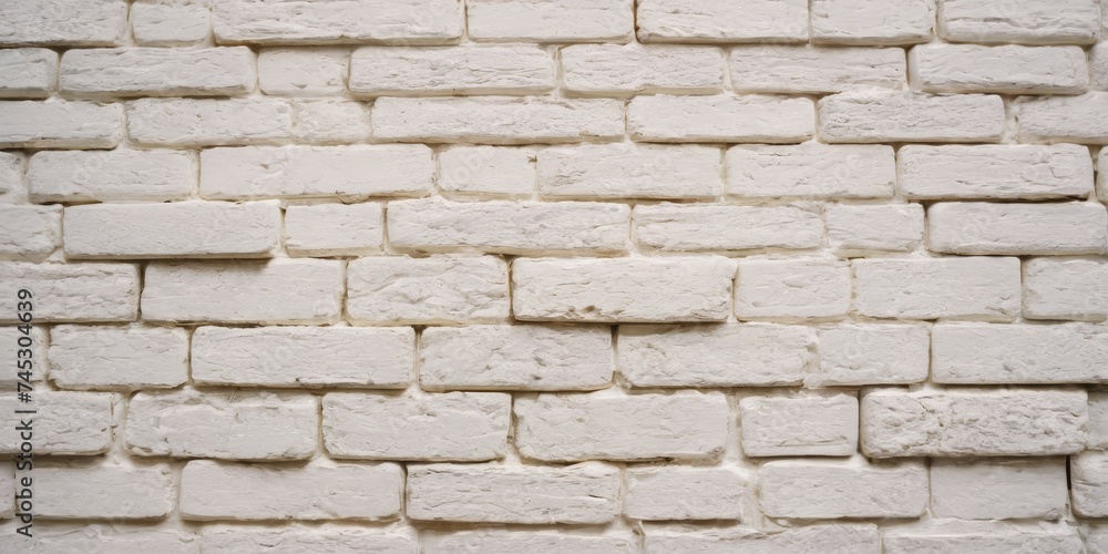 Obraz premium White brick wall texture background for stone tile block painted