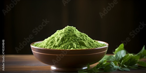 Nutrientpacked moringa powder a healthy choice for boosting overall wel. Concept Moringa Powder, Nutritional Benefits, Health Boost, Overall Well-being