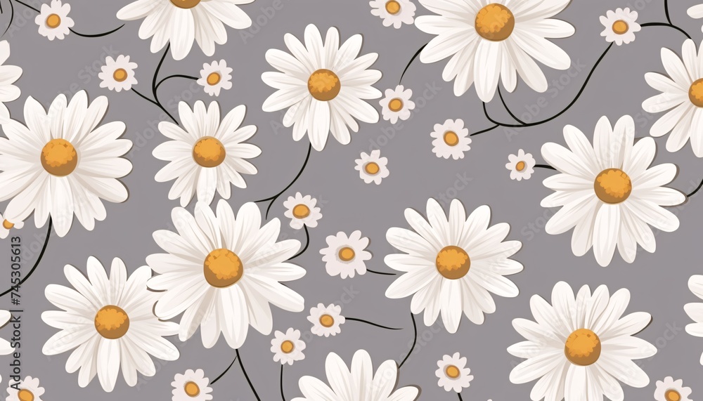 a bouquet of white daisies on gray background