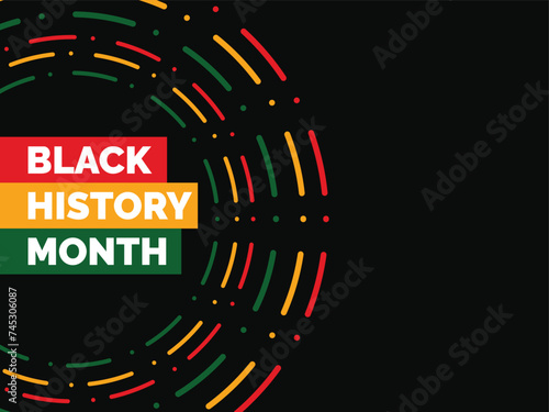 Black History Month background. Vector illustration of design template for national holiday. Annual celebration in february in USA and Canada, october in UK vector illustration