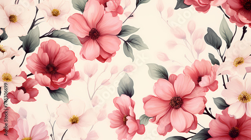 Colorful seamless floral pattern © jiejie