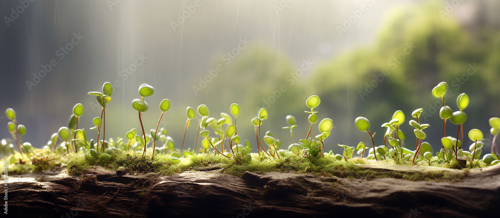 green sprouts are a key to future food supply - obrazy, fototapety, plakaty 