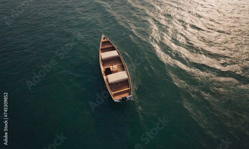 Small boat in the ocean