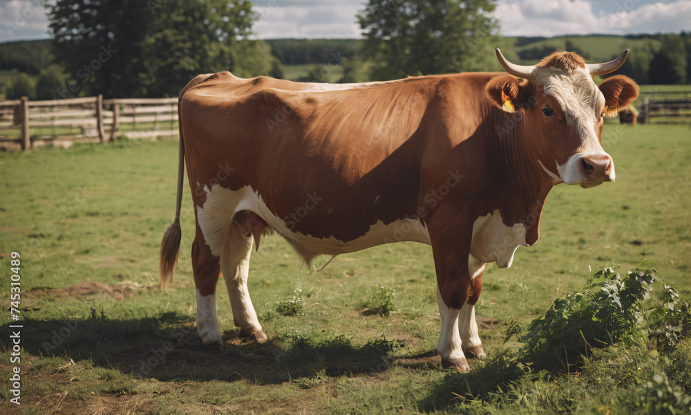 Brown cow in the field Brown cow in the field
