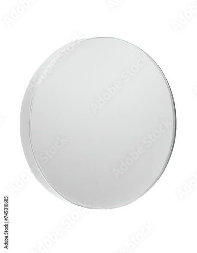 Pristine acrylic sphere poised on a white backdrop