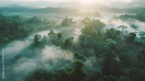 The Amazon rainforest in the morning is so natural © EmmaStock