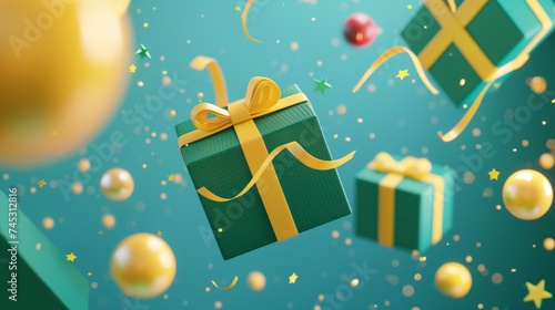 3d symbol green gifts