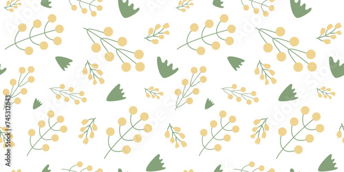 Flowers seamless pattern. floral spring endless background. Summer cover. Vector flat illustration