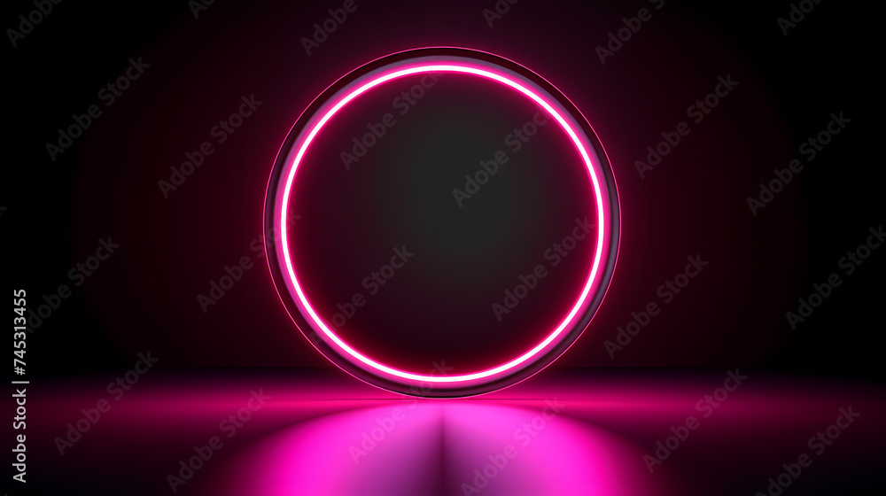 Abstract neon circle