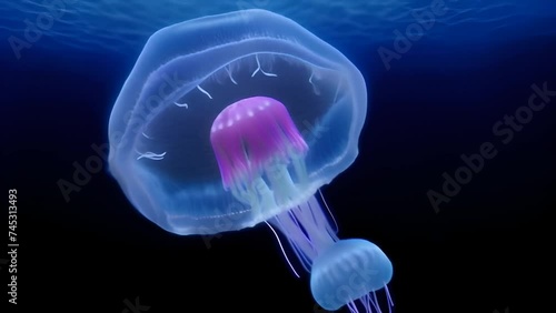 Mesmerizing jellyfish floating underwater generative ai photo