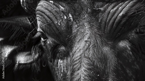 closeup shot of majestic buffalo face, a symbol of strength and resilience