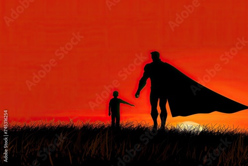 A superhero mentoring or guiding a younger generation, symbolizing leadership and mentorship. 
