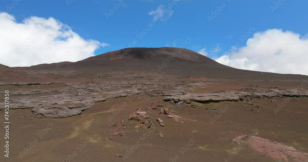 Piton de la Fournaise in Reunion island aerial view