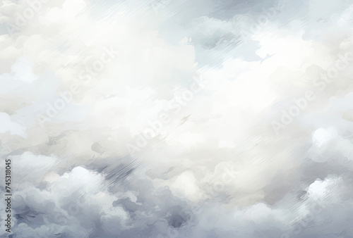 White Clouds in the Sky Painting