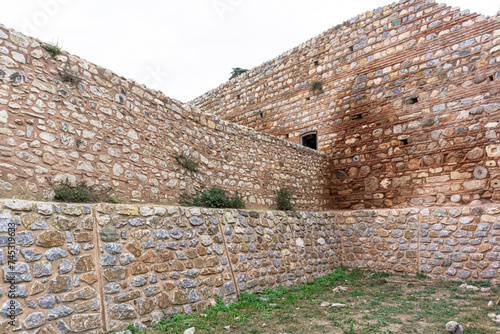 ancient Iznik Castle. Lefke Gate. Historical stone walls and doors of Iznik, Bursa.