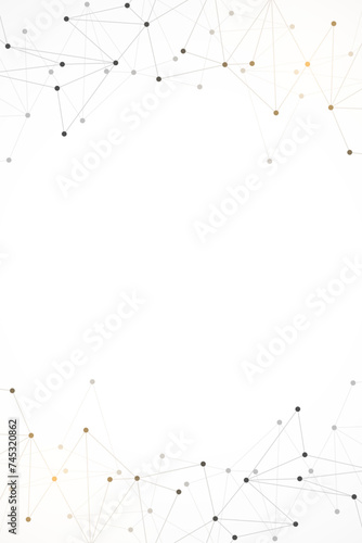 Vector illustration of minimalistic design with connecting the dots and lines. Abstract geometric background of science and technology concept