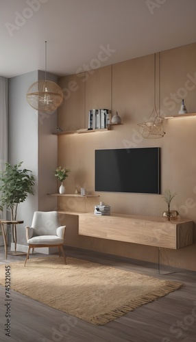 interior design for living area or reception in modern concept design  3d illustration 3d rendering