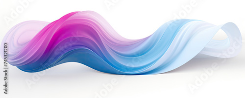 White Background With Blue and Pink Wave