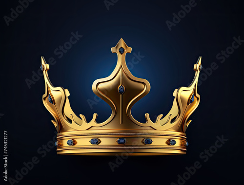 Golden Crown on Black Background