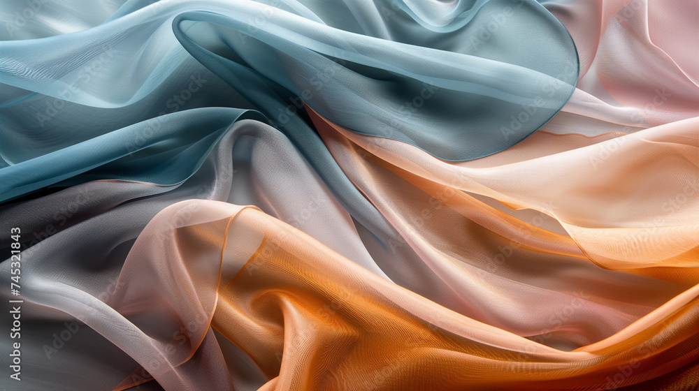 Abstract Soft Pastel Fabric Waves with Silky Texture and Fluid Pattern Abstract Soft Pastel Fabric Waves with Silky Texture and Fluid Pattern