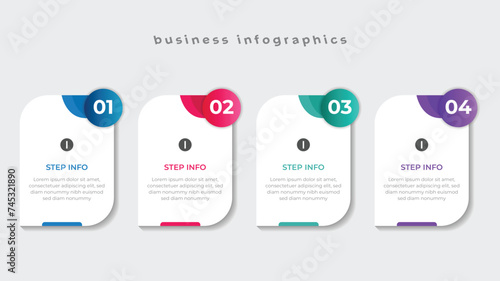 Business infographics Numbers 4 options or steps. Vector illustration design