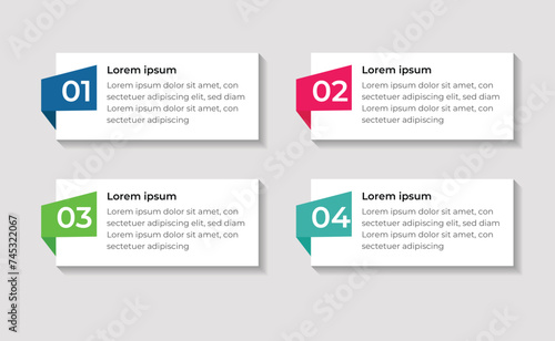 Business infographics Numbers 4 options or steps. Vector illustration design