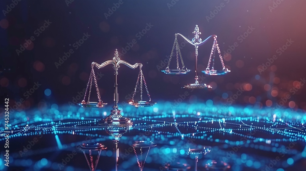 unbiased artificial intelligence, scales of justice in digital world ...