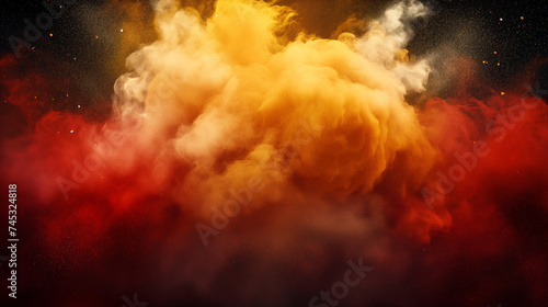 abstract orange smoke explosion on dark background