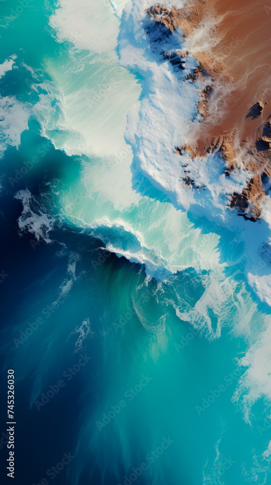 Obraz premium mobile wallpaper, aerial sea view