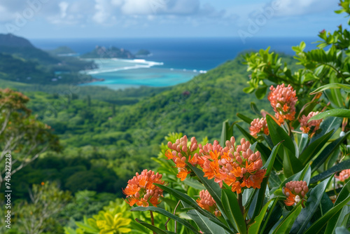 Close-up of exotic flora and fauna in the Seychelles, unique biodiversity, highlighting the ecological wonders of the islands